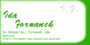 ida formanek business card